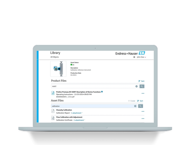 Netilion Library: captura de pantalla de la interfaz portátil del servicio de gestión de archivos basado en el IIoT