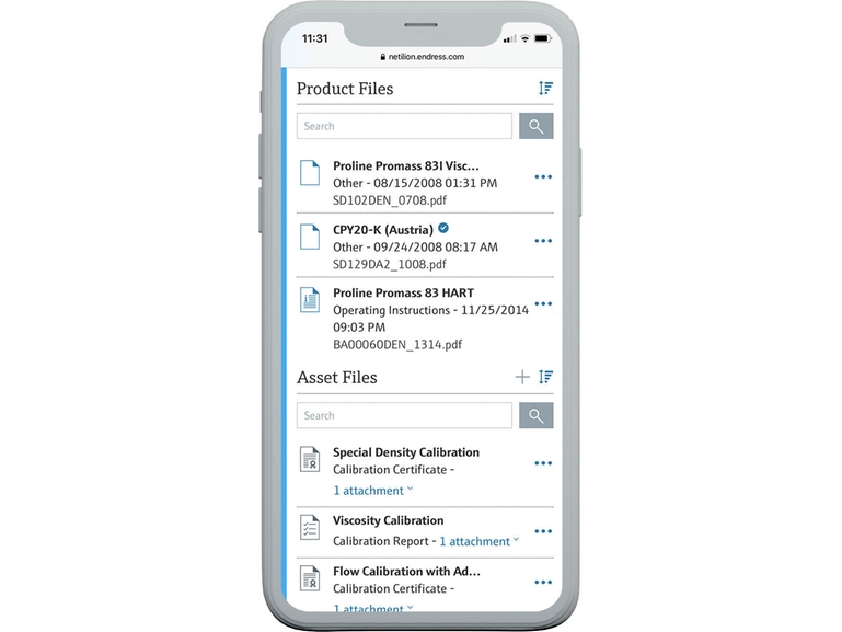 Netilion Library: captura de pantalla del servicio de gestión de archivos IIoT