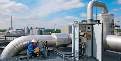 Gas measurement installation on a plant.