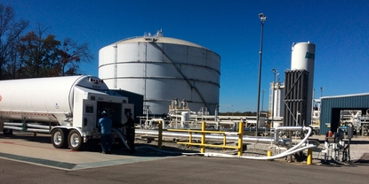 Small scale LNG truck loading